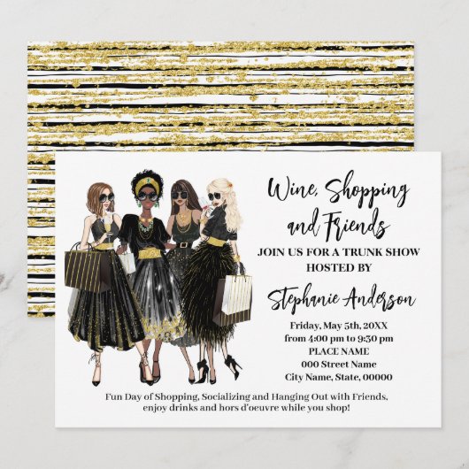 ワインショップ＆フレンドストランクショー 招待状 (正面/裏面)