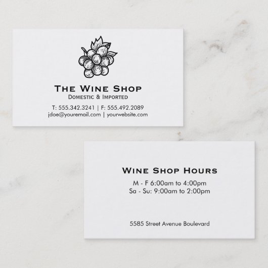 ワインショップ 名刺 (正面/裏面)