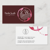 ワインステインビンヤードのロゴダークレッド 名刺 (正面/裏面)