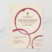 ワインステインリングや輪ブライダルシャワー招待状 招待状 (正面/裏面)