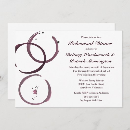 ワインステインヴィネヤードリハーサルディナー招待状 招待状 (正面/裏面)