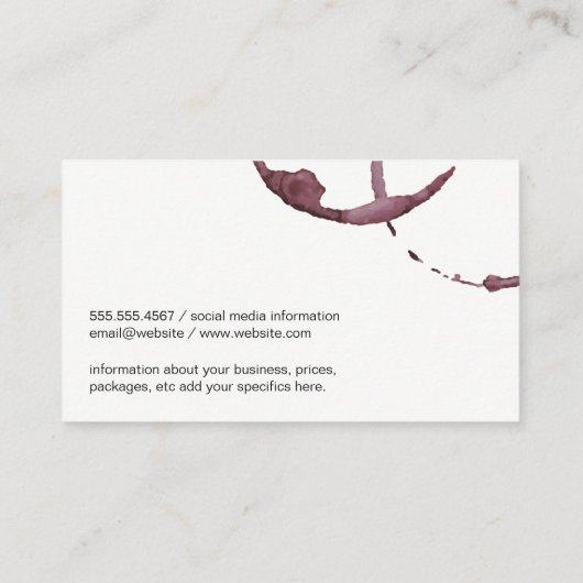 ワインステイン(ワイングラス)ヴィネヤードワイナリー 名刺 (裏面)