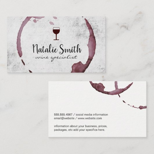 ワインステイン（ワイングラス） 名刺 (正面/裏面)
