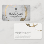 ワインステイン（ワイングラス） /金ゴールド 名刺 (正面/裏面)