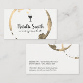 ワインステイン（ワイングラス） /金ゴールド 名刺 (正面/裏面)