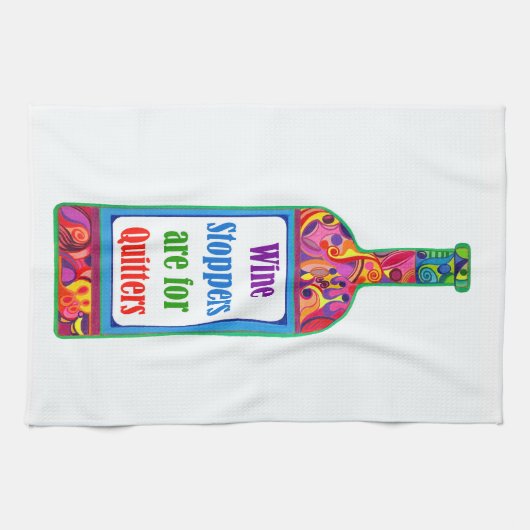 ワインストッパーは憶病者の™の台所ふきんのためです キッチンタオル (横)