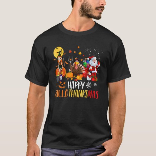 ワインズグラス感謝祭ハッピーハロ感謝祭8 Tシャツ (正面)