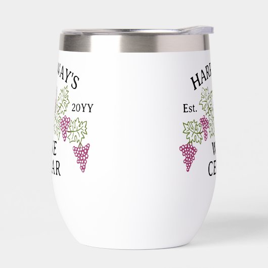 ワインセラーパーソナライズされた名 | 葡萄と離れ (左面)