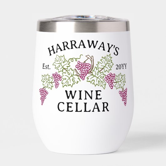 ワインセラーパーソナライズされた名 | 葡萄と離れ (正面)