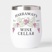 ワインセラーパーソナライズされた名 | 葡萄と離れ (背面)