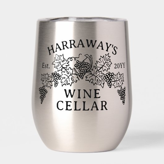 ワインセラーホームワイナリーブドウ離れ名前をカスタムする (背面)