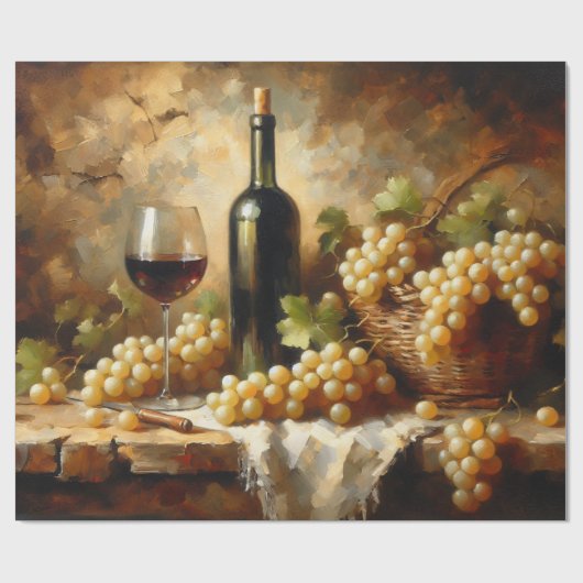 ワインセラーワイナリーブドウの静止寿命 ラッピングペーパー (フラット)