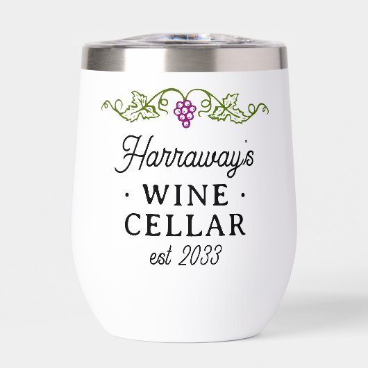 ワインセラー紫ブドウパーソナライズされた名日付 (正面)