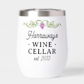 ワインセラー紫ブドウパーソナライズされた名日付 (背面)