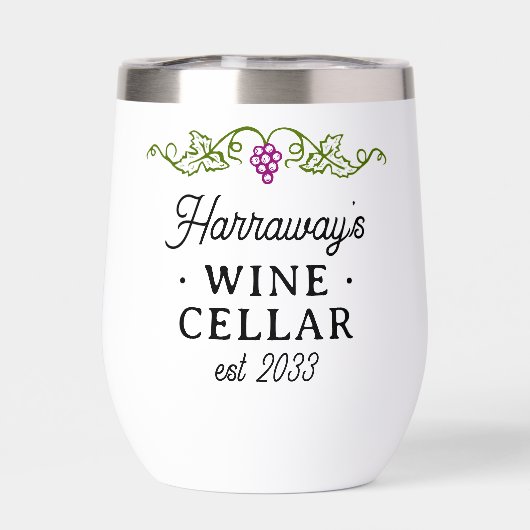 ワインセラー紫ブドウパーソナライズされた名日付 (背面)