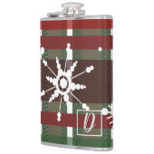 ワインセータープレイドイニシャルスノーフレーククリスマス フラスク (左)