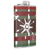ワインセータープレイドイニシャルスノーフレーククリスマス フラスク (右)