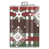 ワインセータープレイドイニシャルスノーフレーククリスマス フラスク (裏面)