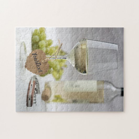 ワインソムリエつる植物恋人ボトルグレープデザイン ジグソーパズル (横)