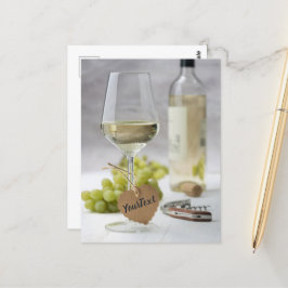 ワインソムリエつる植物恋人ボトルグレープデザイン ポストカード