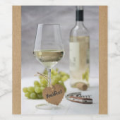 ワインソムリエつる植物恋人ボトルグレープデザイン ワインラベル (シングルラベル)