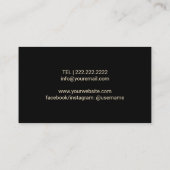 ワインソムリエ金ゴールドブズロゴプレーンブラック 名刺 (裏面)