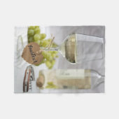 ワインソムリエ ヴァインラバー ボトル グレープ デザイン フリースブランケット (正面(横))