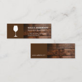 ワインソムリエ |木材 スキニー名刺 (正面/裏面)