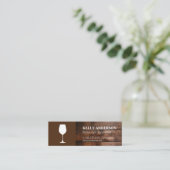 ワインソムリエ |木材 スキニー名刺 (スタンド正面)