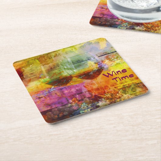 ワインタイム紙コースター スクエアペーパーコースター (アングル)