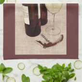 ワインタオルの素朴なワイン・ボトルそしてガラス キッチンタオル (折り畳み)