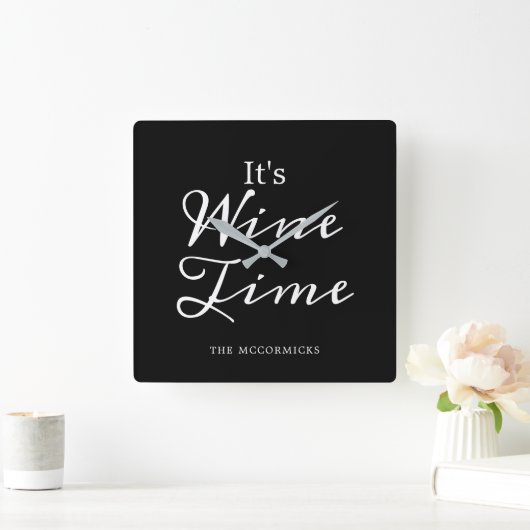 ワインタモダンイムブラッパーソナライズされたク スクエア壁時計 (ホーム)