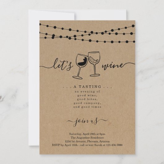 ワインタastingパーティー 招待状 (正面)