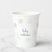 ワインダーワンダーランドスノーフレーク赤ちゃんシャワー 紙コップ (正面)