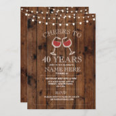 ワインチェアーズ 木製 バースデーパーティー 招待状 (正面/裏面)