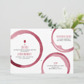 ワインチェックのウェディングシャワー招待状 赤 招待状 (スタンド正面)