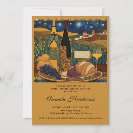 ワインチェックのブライズシャワー招待状 招待状