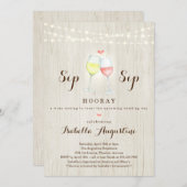 ワインチェックのブライズシャワー招待状 招待状 (正面/裏面)