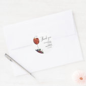 ワインチェックのブライズシャワー ありがとう ラウンドシール (封筒)