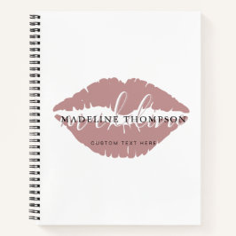 ワインチェックのリップ カリグラフィー スクリプト QR コード ノートブック