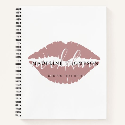 ワインチェックのリップ カリグラフィー スクリプト QR コード ノートブック (正面)