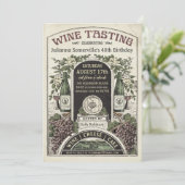 ワインチェックの招待状（ヴィンテージ）v.3 招待状 (スタンド正面)