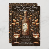 ワインチェックの誕生日パーティー 招待状 (正面/裏面)