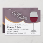 ワインチェックカップル ブライダルシャワー 招待状 (正面/裏面)