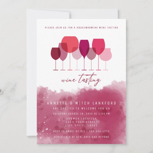 ワインチェック、ハウスウォーミング 招待状 (正面)