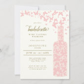 ワインチェック バチェロレッテ ウィークエンド バタフライ ピンク 招待状 (正面)