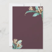 ワインチェック バーガンディ フラワー ブライズシャワー 招待状 (裏面)