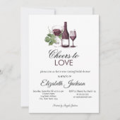 ワインチェック バーガンディ ブライダルシャワー 招待状 (正面)