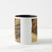 ワインチェラーのワイナリーで、大きな古い木の樽が付いている マグカップ (中央)