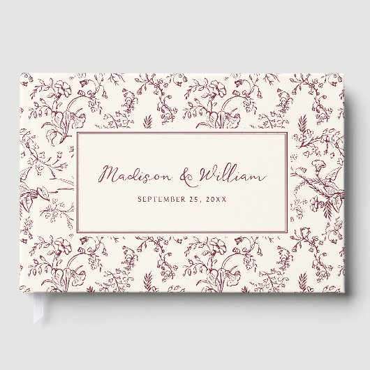 ワインチノワズリーデザインの結婚式 ゲストブック (正面)